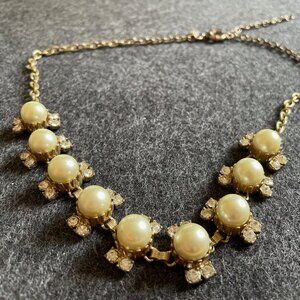 J. Crew Pearl and Rhinestone Necklace